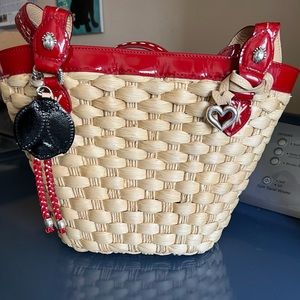Darling  Brighton’s Ladybug Red Patent Straw Purse With Charms, new in box!